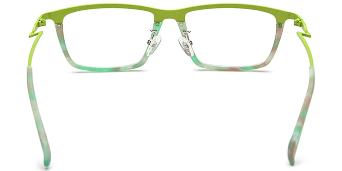 Titanium Rectangle Reading Glasses pattern-green