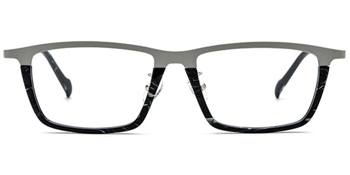 Titanium Rectangle Reading Glasses pattern-grey