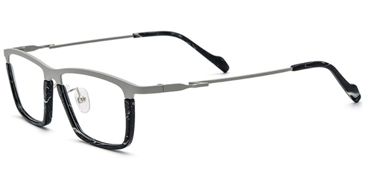 Titanium Rectangle Reading Glasses pattern-grey