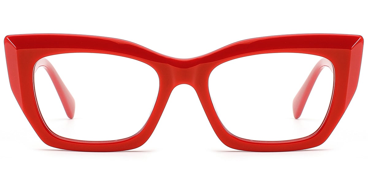 Acetate Rectangle Reading Glasses red