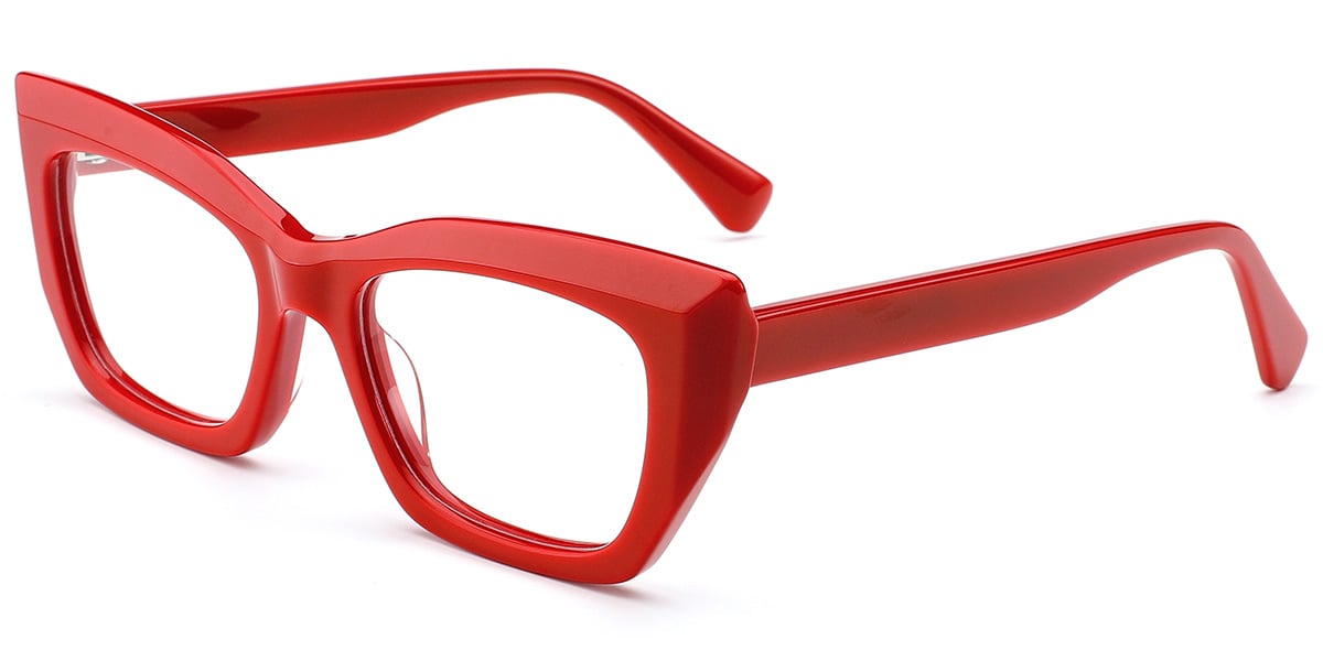 Acetate Rectangle Reading Glasses red