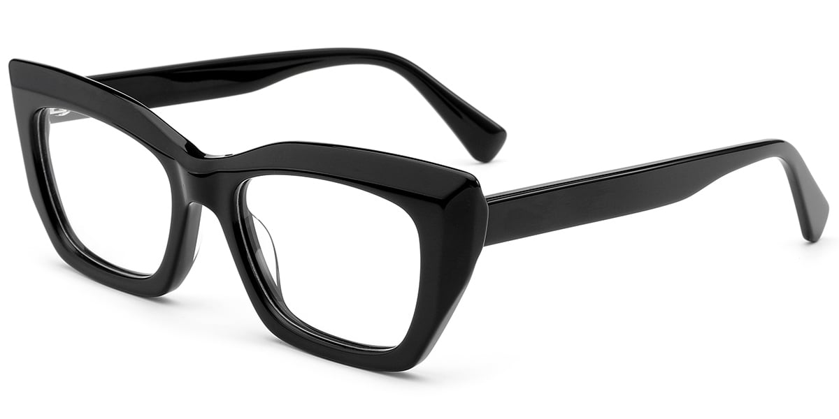 Acetate Rectangle Reading Glasses black