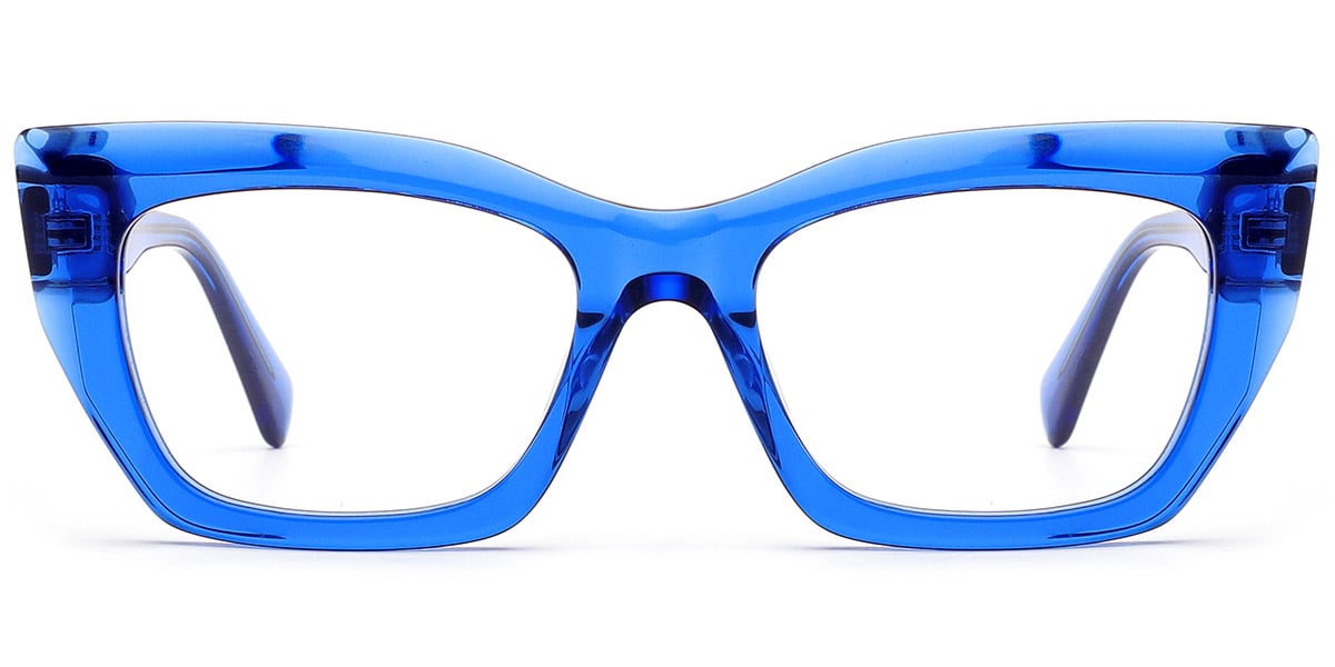 Acetate Rectangle Reading Glasses translucent-blue