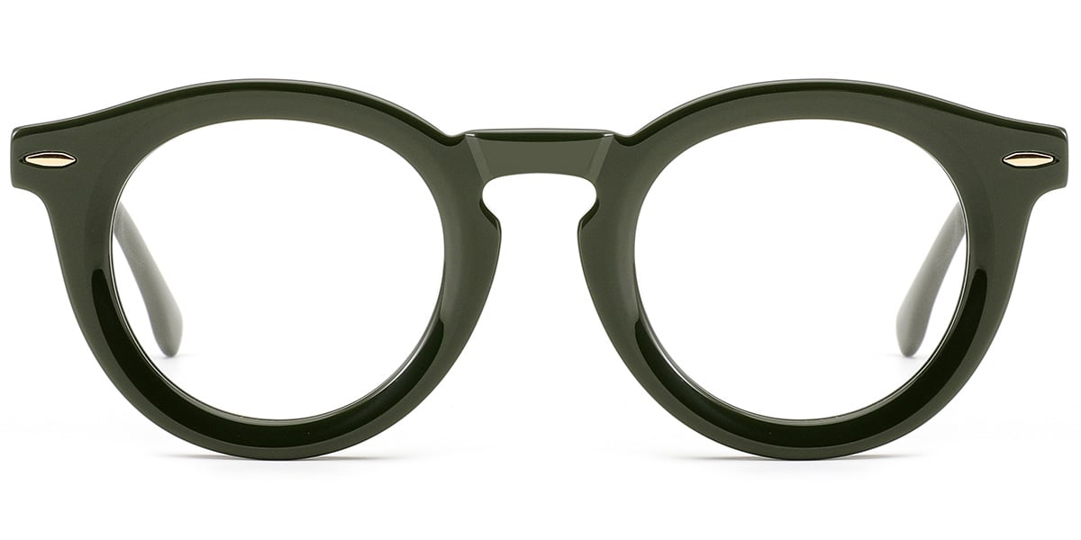 Acetate Round Reading Glasses green