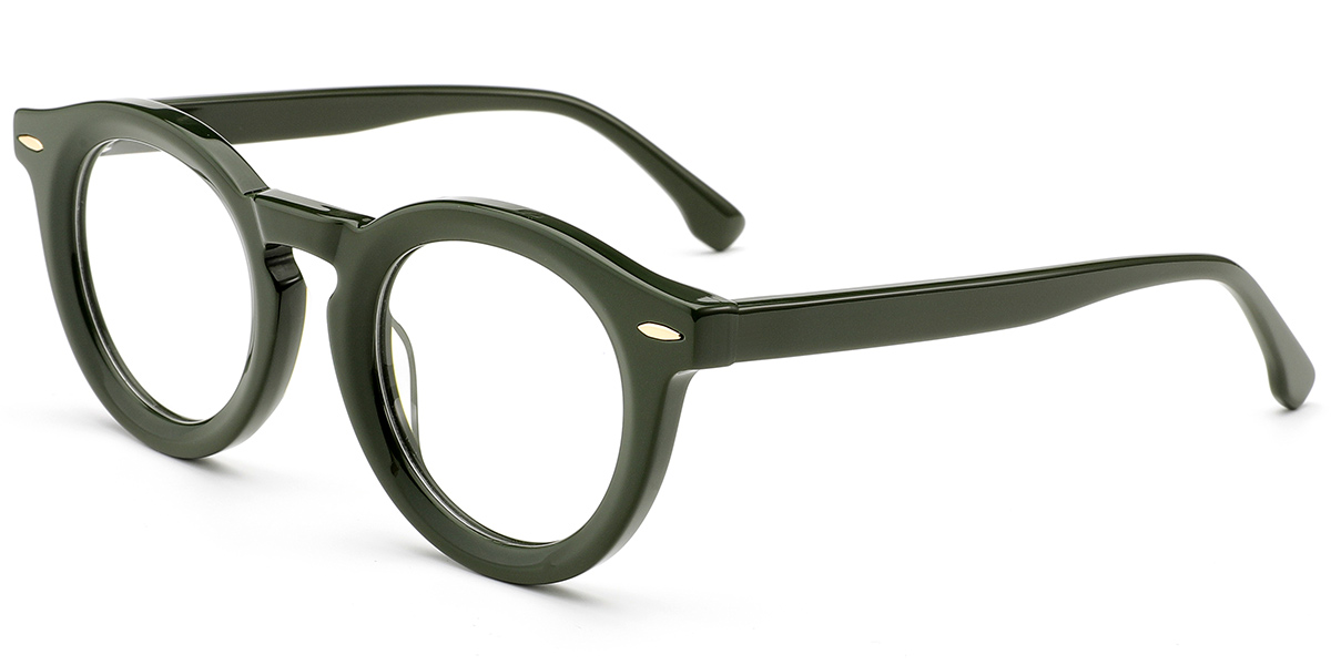 Acetate Round Reading Glasses green