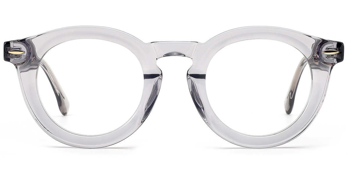 Acetate Round Reading Glasses translucent-grey