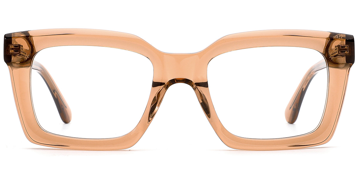 Acetate Square Reading Glasses translucent-brown