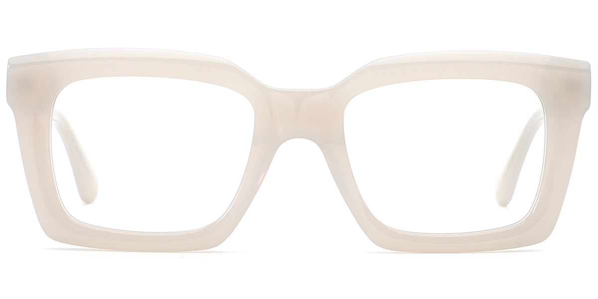 Acetate Square Reading Glasses white