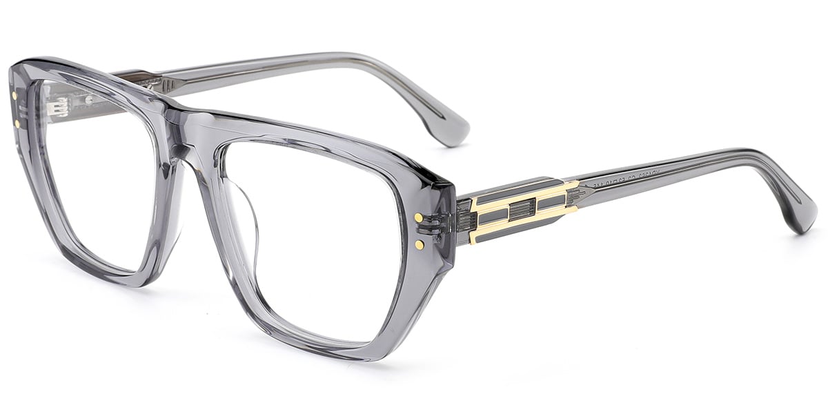 Acetate Square Reading Glasses translucent-grey