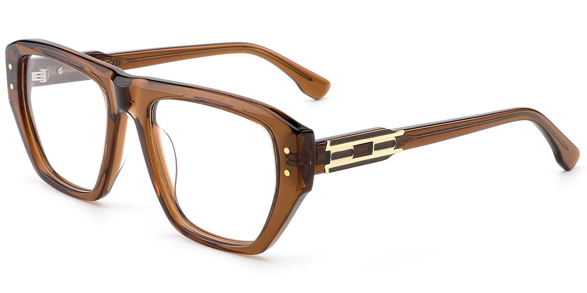 Acetate Square Reading Glasses translucent-brown