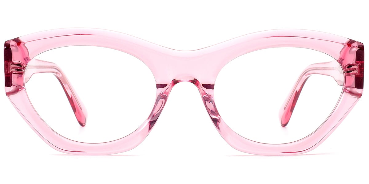 Acetate Geometric Reading Glasses translucent-pink