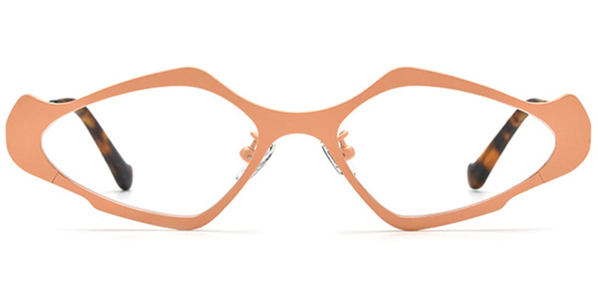 Titanium Geometric Reading Glasses orange