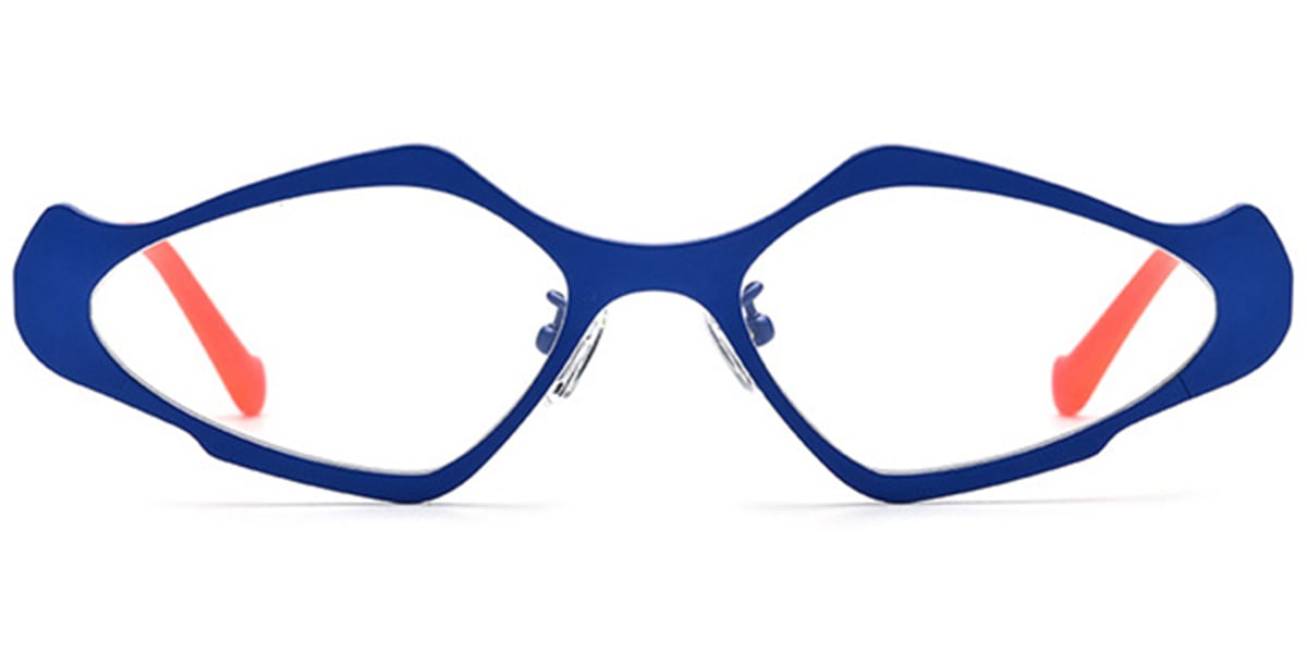 Titanium Geometric Reading Glasses blue