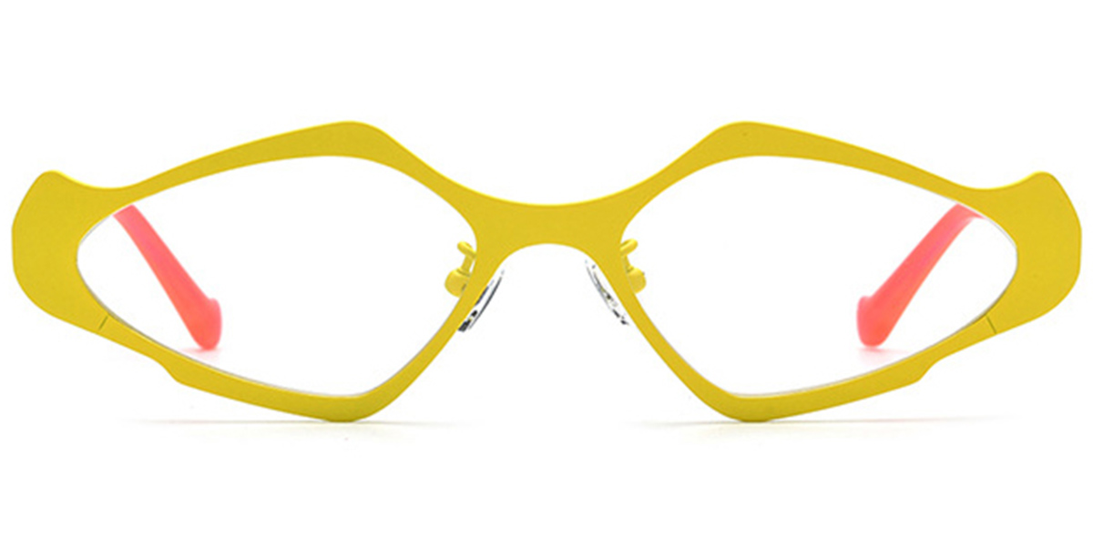 Titanium Geometric Reading Glasses yellow