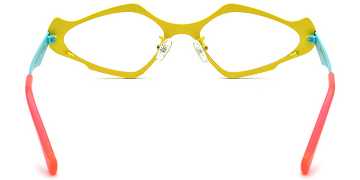 Titanium Geometric Reading Glasses yellow