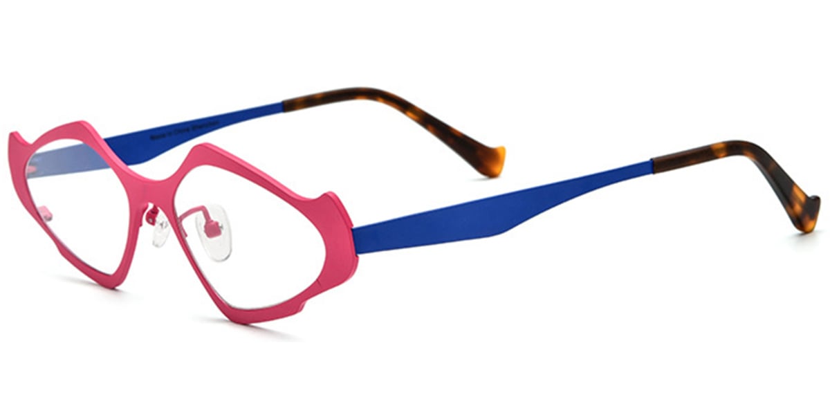 Titanium Geometric Reading Glasses pink