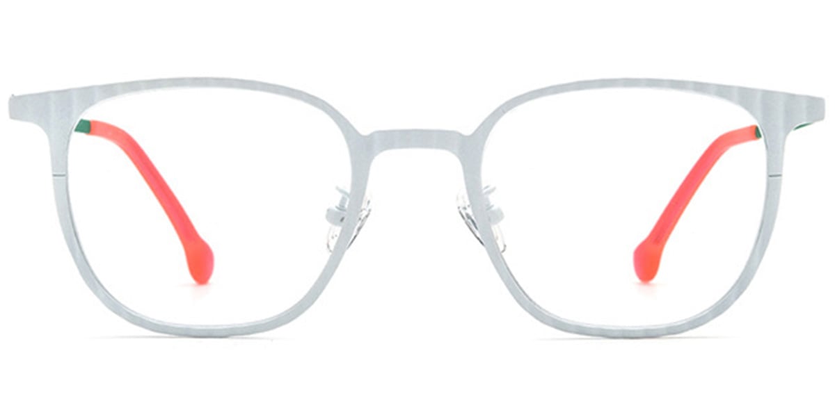 Titanium Square Reading Glasses white