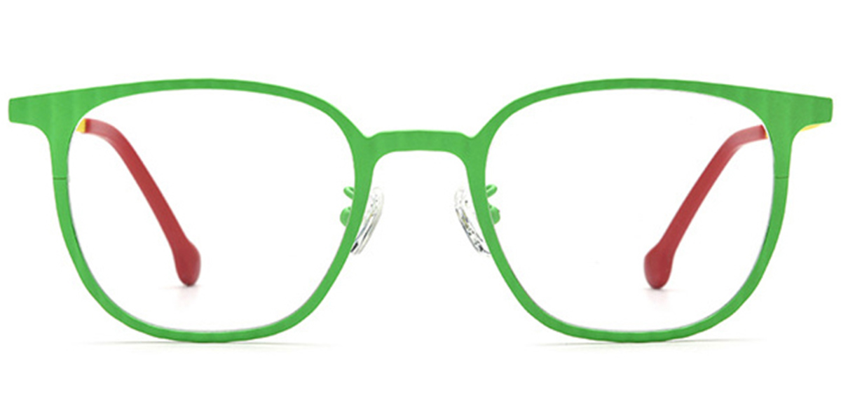 Titanium Square Reading Glasses green