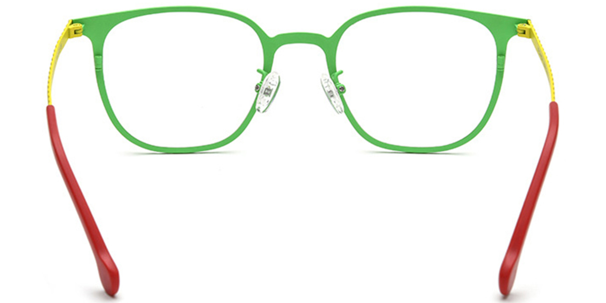 Titanium Square Reading Glasses green