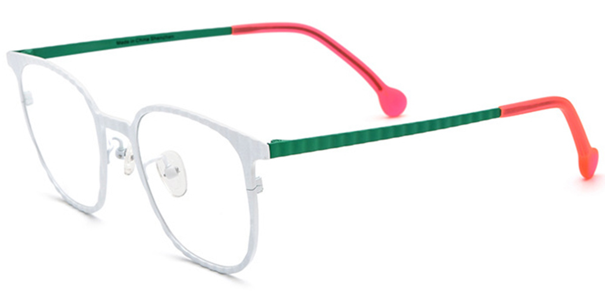 Titanium Square Reading Glasses white