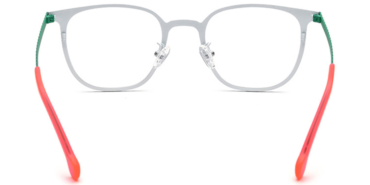 Titanium Square Reading Glasses white