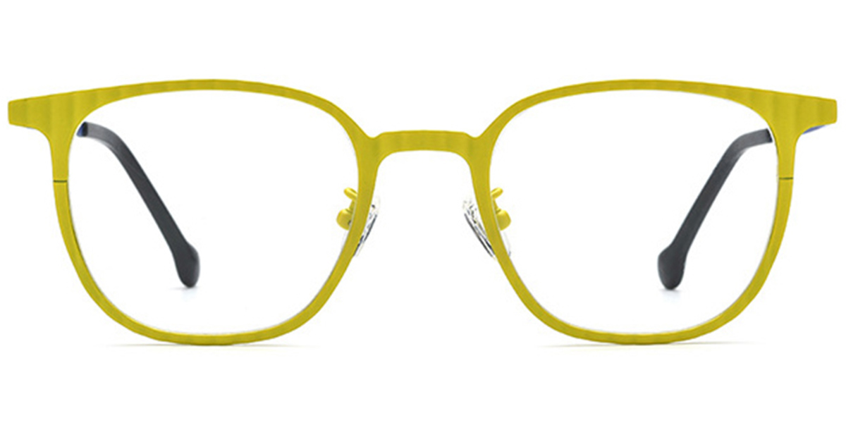 Titanium Square Reading Glasses yellow