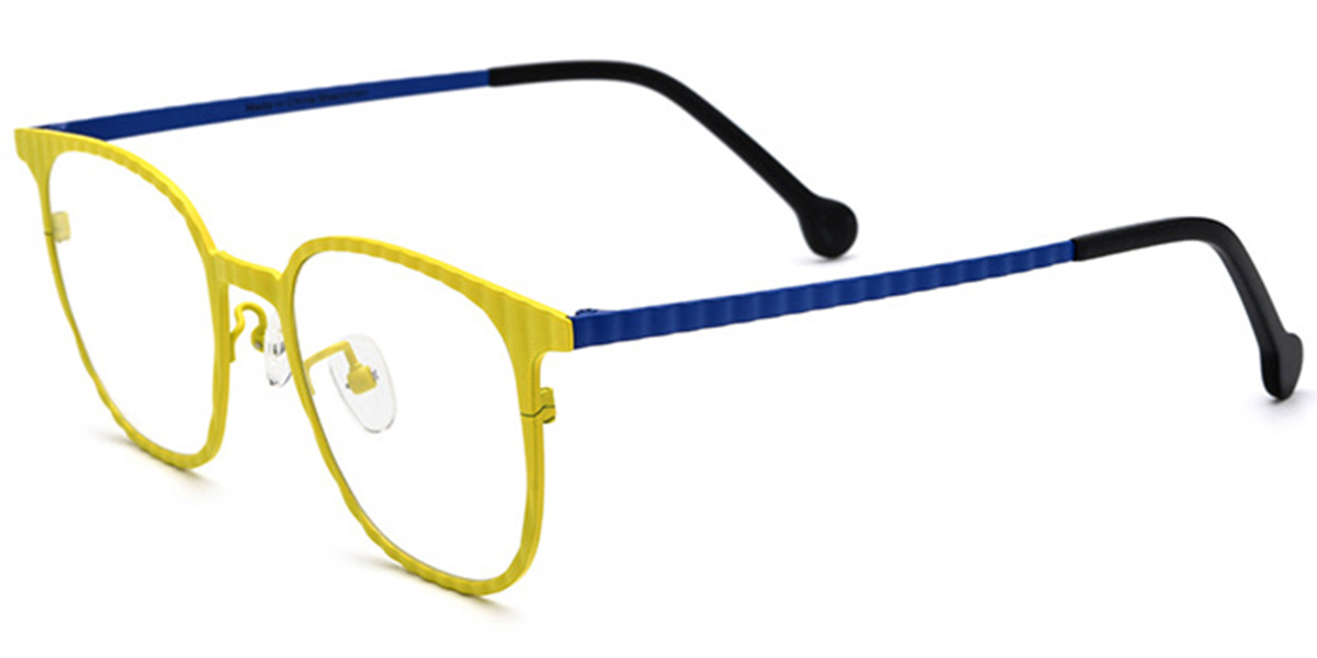 Titanium Square Reading Glasses yellow