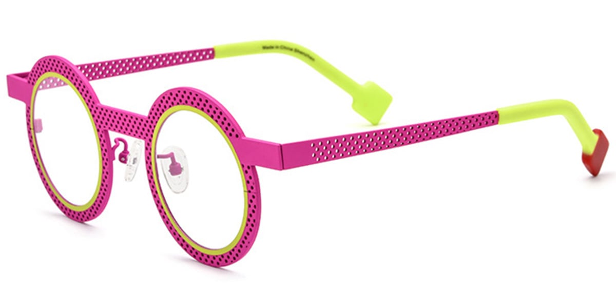 Titanium Round Reading Glasses pink