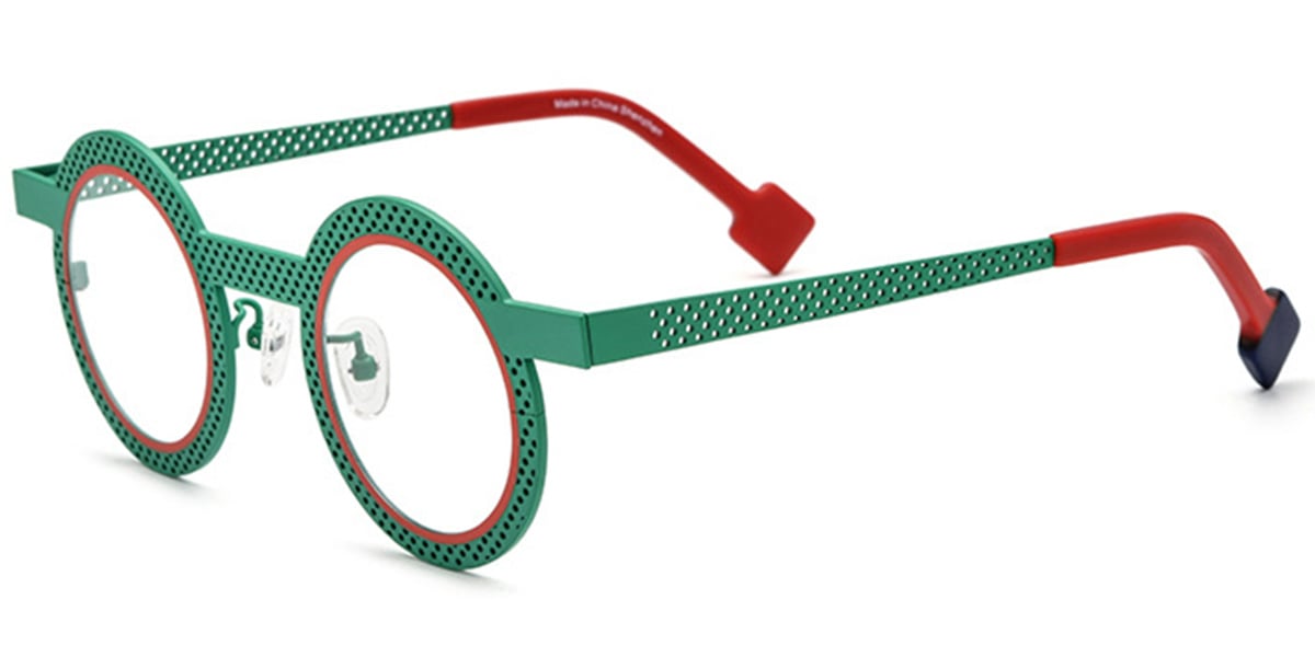 Titanium Round Reading Glasses green