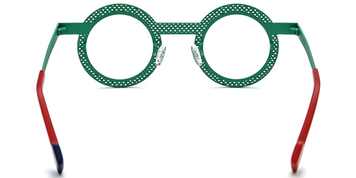 Titanium Round Reading Glasses green