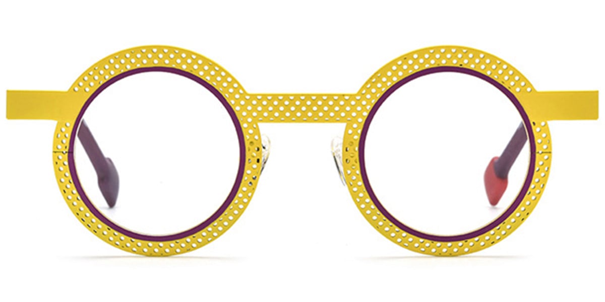 Titanium Round Reading Glasses yellow