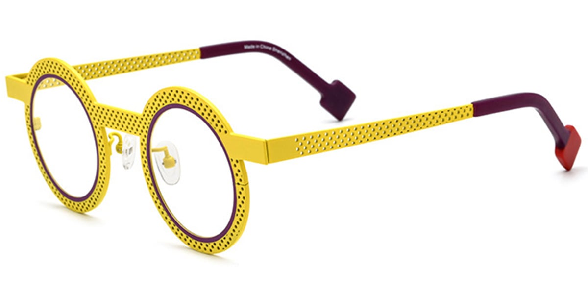 Titanium Round Reading Glasses yellow