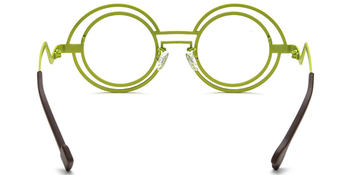 Titanium Round Reading Glasses pattern-blue