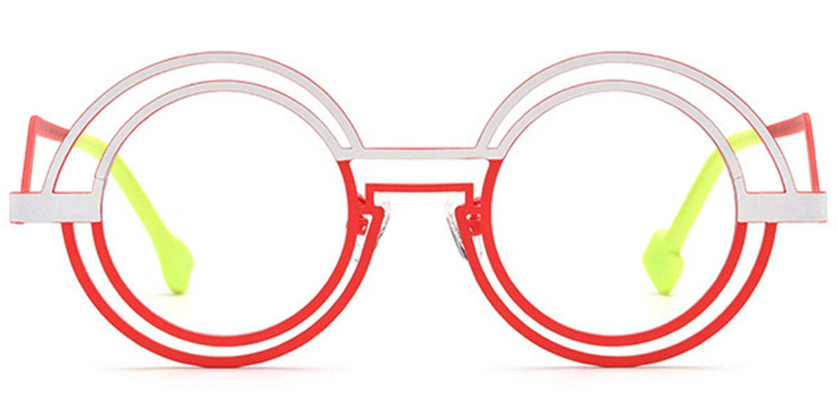 Titanium Round Reading Glasses pattern-white