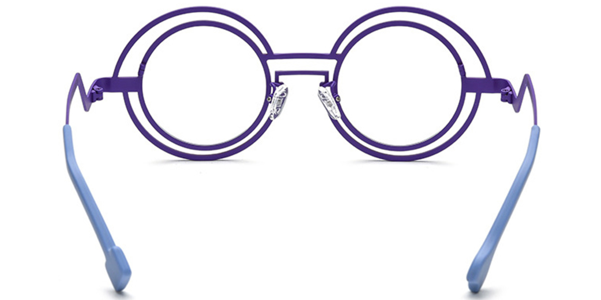 Titanium Round Reading Glasses pattern-yellow