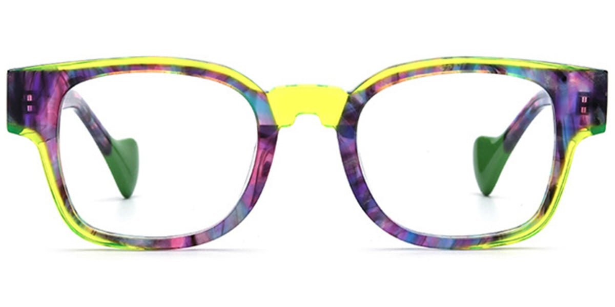 Acetate Square Reading Glasses pattern-purple