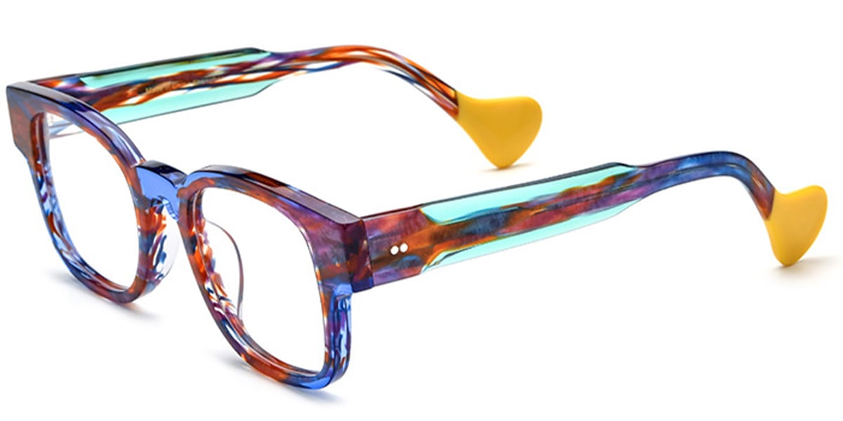 Acetate Square Reading Glasses pattern-blue