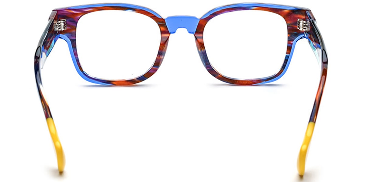 Acetate Square Reading Glasses pattern-blue