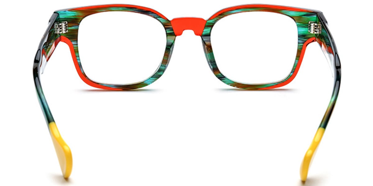 Acetate Square Reading Glasses pattern-red