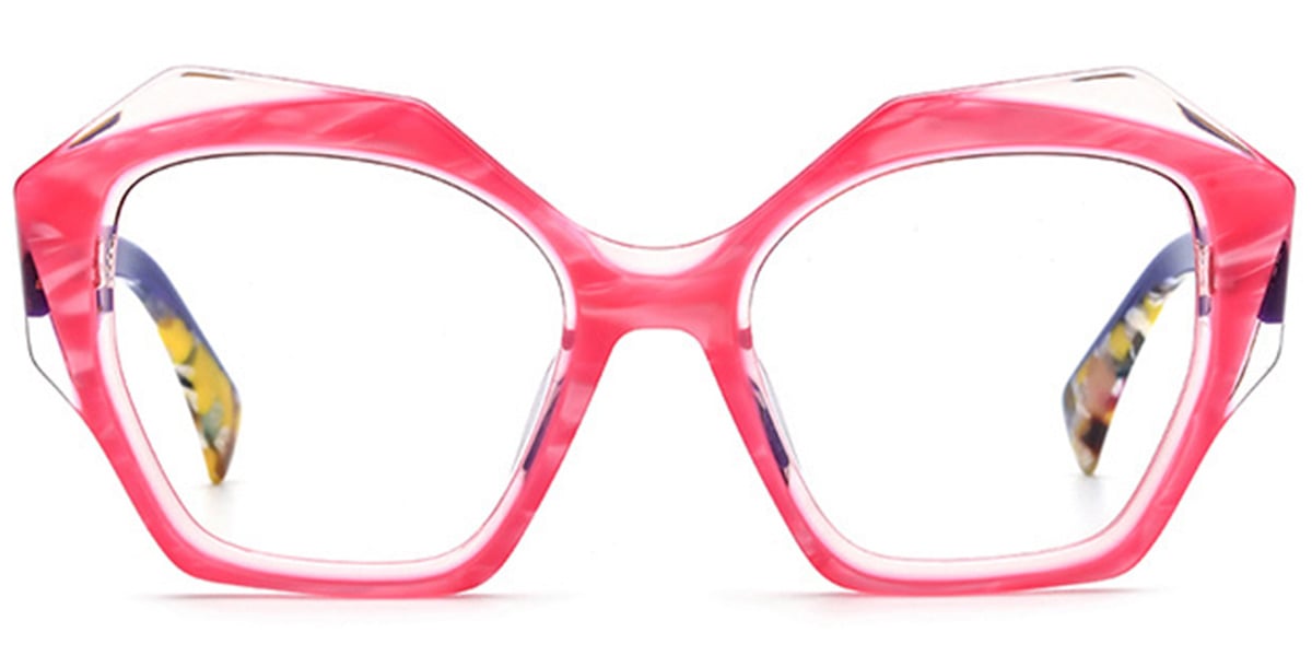 Acetate Square Reading Glasses pattern-pink