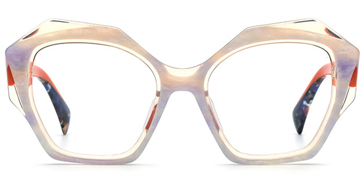 Acetate Square Reading Glasses pattern-purple