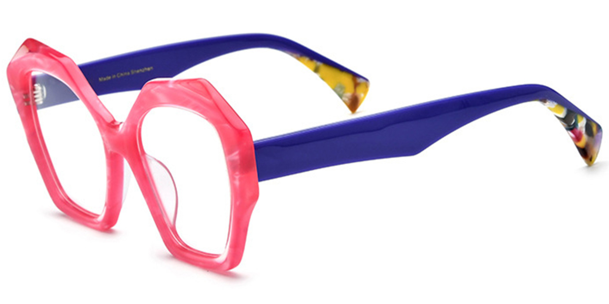 Acetate Square Reading Glasses pattern-pink