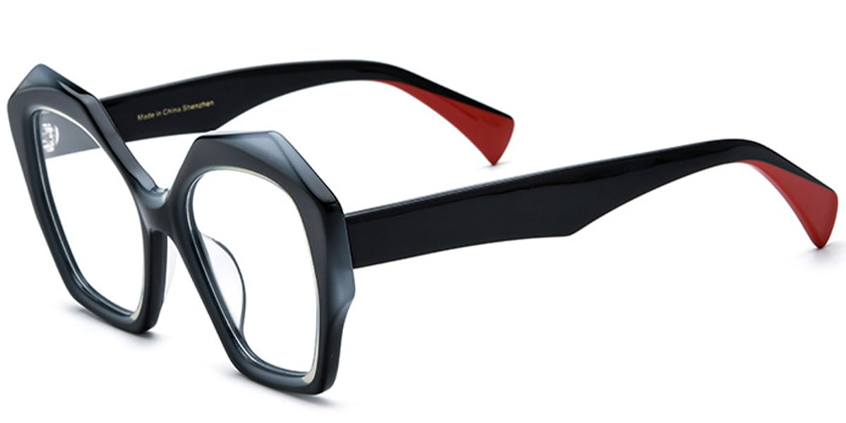 Acetate Square Reading Glasses pattern-black