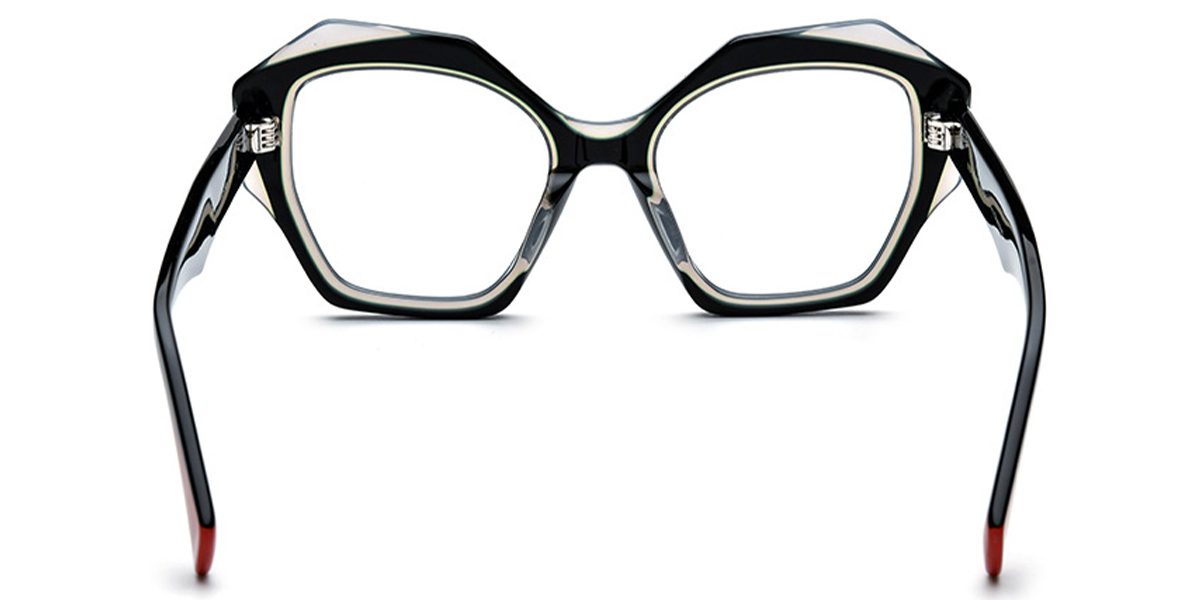 Acetate Square Reading Glasses pattern-black