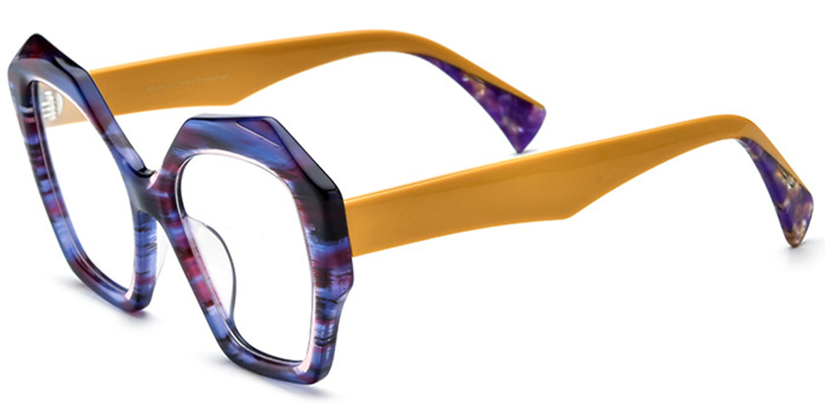 Acetate Square Reading Glasses pattern-blue