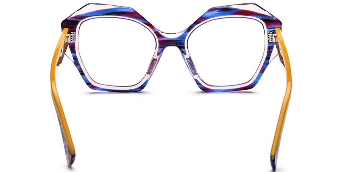 Acetate Square Reading Glasses pattern-blue