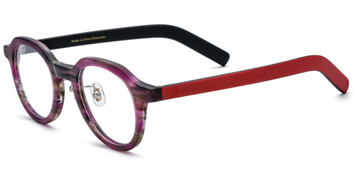 Acetate Square Reading Glasses pattern-purple