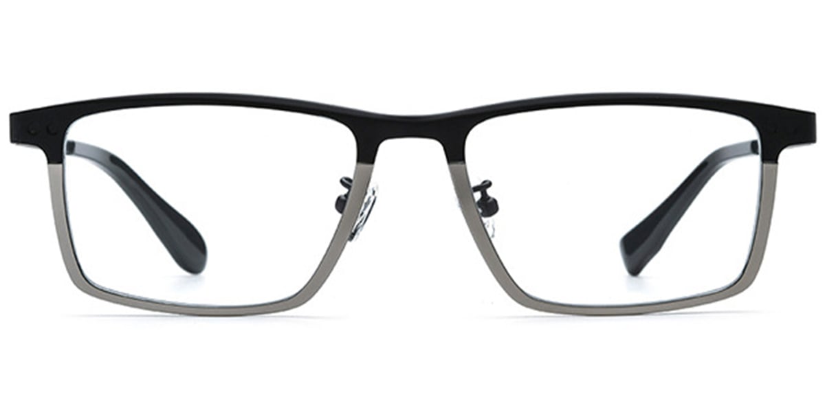 Titanium Rectangle Reading Glasses black-silver