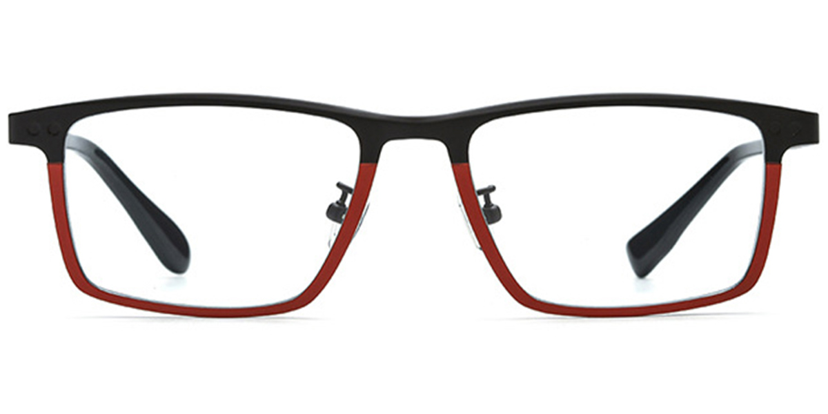 Titanium Rectangle Reading Glasses pattern-black