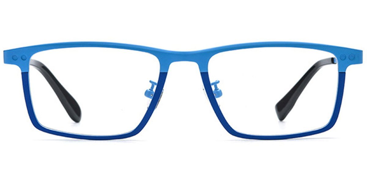 Titanium Rectangle Reading Glasses blue